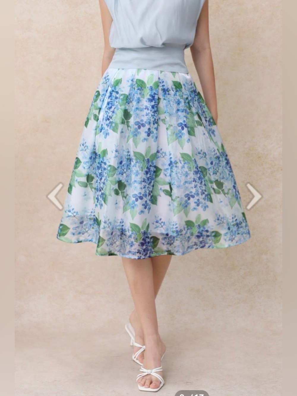 Chicwish Hydrangea Print Skirt